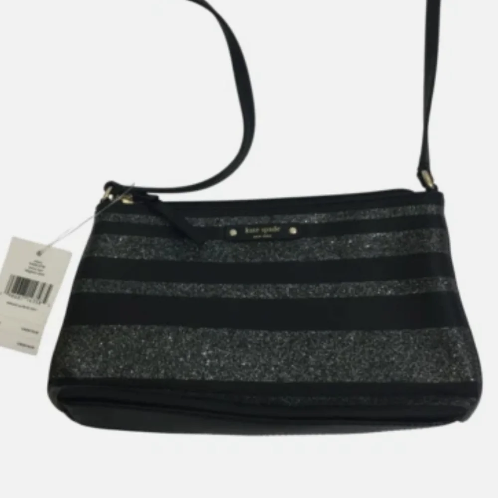 Kate Spade Black and Silver Shoulder Bag with Striped Design - Picture 5 of 7